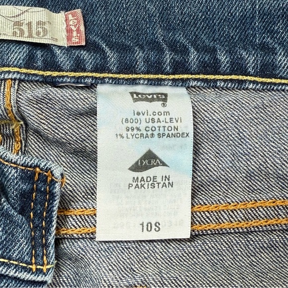 Levis 515 Bootcut Jeans Blue Denim Cotton/Lycra Zip 9.5" Leg - Picture 8 of 16